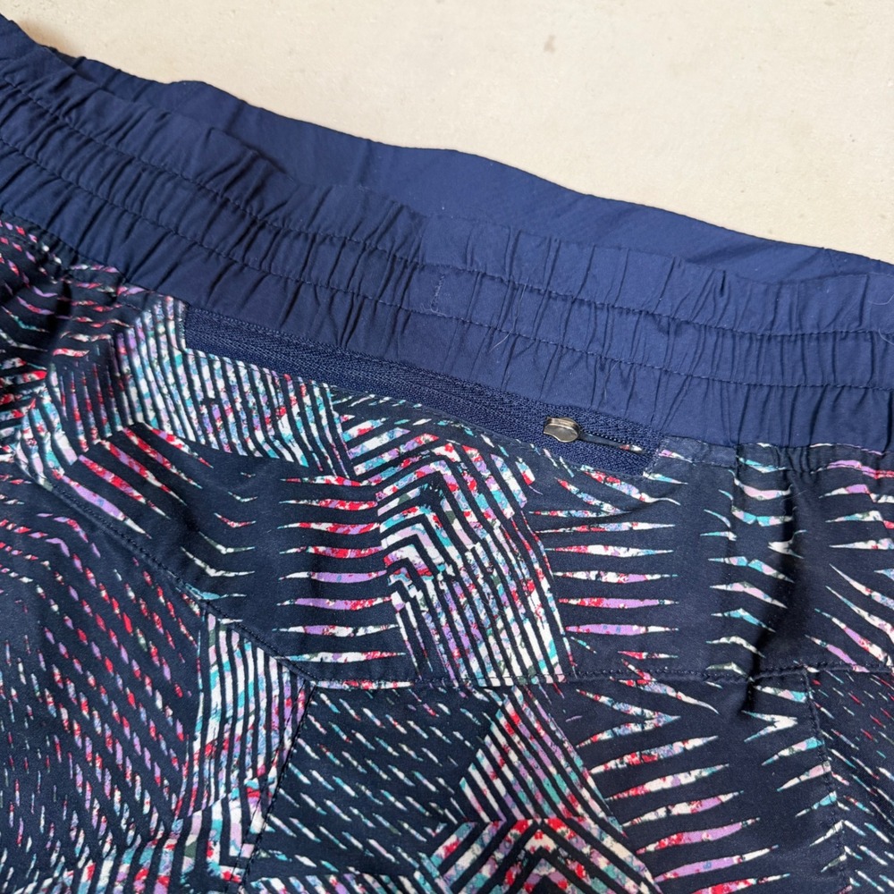 Patagonia Womens Strider Running Shorts Geometric Print Navy Blue 57622 SP18 M - Picture 5 of 6